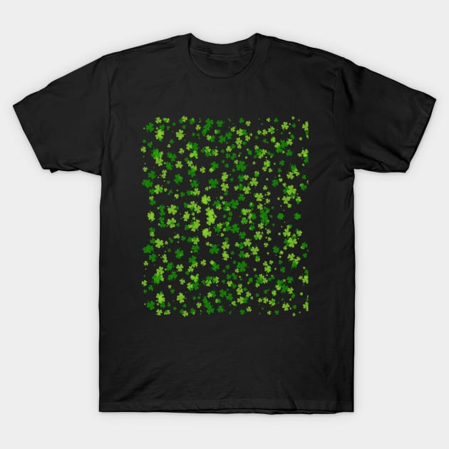 St Patrick's Day Shamrock Clover Leaf Pattern T-Shirt by trendybestgift